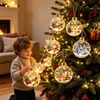 Adorno de bola luminosa transparente navideño transfronterizo, bola de cristal 3D, decoración de escena de ambiente festivo para árbol de Navidad, adorno colgante