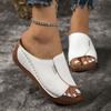Pantuflas Casuales de Plataforma Gruesa de Talla Grande Transfronterizas para Mujer 2025 Nuevas de Tira Ancha Sencillas de Moda Pantuflas de Cuña Boca de Pez
