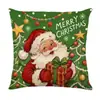 Fronha de Travesseiro Boneco de Neve Desenho Animado Linho Estampa de Homem de Gengibre Capa de Almofada Simples Sala de Estar Decorativa de Natal