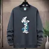 Suéter Masculino Novo de Primavera e Outono Tecido Composto Pulôver Gola Redonda Solto Plus Size Esportivo Casual Estilo Pesado