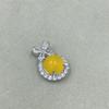Pendientes de Colgante Princesa con Incrustaciones de Calcedonia de Hielo de Alta Calidad, Pendientes Incrustados Chapados en Plata, Collar de Jade Ágata Rosa