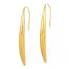 Pendientes Transfronterizos Opk Europeos y Americanos para Mujer, Acero Inoxidable Moda Exagerados Brillantes Tira Larga Simples Minimalistas Pendientes de Acero de Titanio