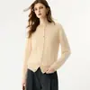 Cardigan Feminino Espesso de Caxemira para Primavera e Outono com Camiseta Básica de Malha Macia e Confortável Versátil de Manga Longa