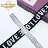 4CM em estoque Elástico Jacquard na Cintura Cor Preto e Branco Cinto Elástico Borracha de Alta Elasticidade Letra Alça de Ombro Acessórios para Vestuário