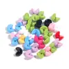 30/paquete color acrílico semicírculo giratorio música para comer agujero goloso cuentas diy cadena de teléfono móvil colgante accesorios venta al por mayor