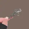 Pinza para el Cabello de Plata con Lazo Estilo Coreano, Accesorio para el Cabello para Mujer, Pinza Lateral para Flequillo de la Frente, Pasador, Pinza de Pato, Adorno para el Cabello