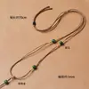 Cuerda de Cuero Trenzada Hecha a Mano Colgante de Oro Cuerda para Colgar Brújula de los Ocho Tesoros Cuerda Trenzada Colgante de Cabeza de Buda de Jade Cadena Estilo Simple