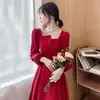 Elegante y Sofisticado Vestido de Mujer 2026 Nuevo Estilo Adelgazante para Fiesta con Mangas Abullonadas Lentejuelas de Longitud Media para Homecoming y Brindis