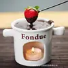 Venda Quente Transfronteiriça Conjunto Personalizado de Fondue de Chocolate Caneca de Cerâmica para Fondue Fogareiro para Derreter Chocolate Atacado