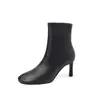 Botas Elásticas Super Elásticas para Mujer Botas Adelgazantes Otoño Invierno Nuevas Cremallera Lateral Tacón Fino Botas de Tacón Alto Botines Elásticos que Envuelven la Pierna para Mujer Botas Individuales