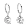 Pendientes de Acero Inoxidable Chapado en Oro 18K con 26 Letras, Pendientes de Zirconia con Forma de Ola de Lujo, Pendientes Elegantes