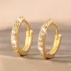 Brincos de Clipe e Tarraxa Cravejados com Zircônia, Conjunto Empilhável Estilo Ins, Brincos de Clipe Elegantes de Luxo Leve de Nicho High-End