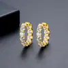 Jinse Transfronterizo Más Vendido Nuevo Pendientes de Zirconia Chapados en Oro Real para Mujer Diseño Ins Elegante Versátil Hebilla de Oreja Venta al por Mayor