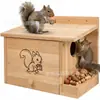 Nuevo Nido de Ardilla Colgante para Exteriores Transfronterizo de Madera Maciza, Comedero para Ardillas, Caja de Cría de Madera, Casa Cálida para Ardillas