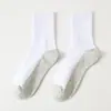 Calcetines de estudiante primavera y otoño de caña media para niños y niñas, calcetines de algodón transpirables absorbentes de sudor para niños medianos y grandes, calcetines blancos puros resistentes al desgaste y a las manchas