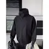 Cárdigan extragrande estilo retro americano, sudadera con forro polar, chaqueta de cuello alto para hombre, con capucha, peso pesado, marca de moda, con forro polar, top de corte holgado, algodón