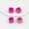 Ding Yi Lua Fria coloridas quadradas galvanizadas acrílico contas soltas furo reto com furo para passar fio contas diy acessórios para corrente de celular