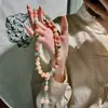Flor Rara Color Piel Jade-like Material Viejo Bodhi Anillo de Mano Dedo Anular Semilla de Bodhi Suave Wenwan Estudiante Alivio del Estrés Pulsera de Cuentas de Oración Femenina