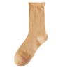 Calcetines de Malla Apilados Ultra Finos de Verano para Niñas Color Caramelo Bonitos Dobladillo Pequeño Fresco Calcetines de Algodón Color Sólido Combinan con Todo
