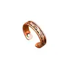 Anillo Abierto Elegante y Sofisticado con Patrón Tallado Tótems para Hombres, Venta Caliente Transfronteriza Anillo de Moda Retro Magnético de Cobre Rojo
