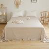 Respirável e Macio Algodão Puro Peça Única Cor Sólida Lençóis de Cama Lençóis de Cama Algodão Lavado 100% Algodão Lençóis de Cama com Elástico Peça Única Primavera e Verão Capa de Colcha para Todas as Estações