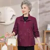 Nueva Moda Primavera y Otoño Cárdigan con Solapa Top Grueso para Mujeres de Mediana Edad y Mayores Estilo Abuela Holgado Tallas Grandes Ropa Exterior Longitud Media