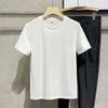 Camiseta de manga curta de seda de gelo de malha de cor sólida masculina de alta qualidade Verão fina respirável resistente a rugas Camiseta de base casual para todos os jogos