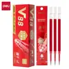 Recambios de Bolígrafo de Gel Retráctil Secado Rápido Triple Éxito Deli V88 para Estudiantes, Recambios Suaves de Escritura Rojo y Negro para Exámenes