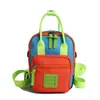 Bolso cruzado para niños, Mochila personalizada y versátil de color contrastante, Bolso de hombro pequeño simple para ocio al aire libre, Bolsa para snacks estilo jardín de infantes