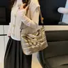 Bolsa Tote Personalizada Bordada Estilo Coreano para el Trabajo, Nueva Bolsa de Algodón Moda Invierno, Elegante Bolso de Hombro Cruzado