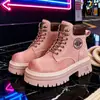 Botines Martin para mujer 2026 nuevo modelo estilo británico para aumentar la altura, botas amarillas para primavera y otoño, botines de suela gruesa para personas menudas, aptos para todas las estaciones