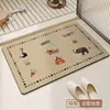 Alfombra de Baño de Dibujos Animados, Fácil de Cuidar, Absorbente de Agua, Secado Rápido, Se Puede Cortar, Resistente a Manchas, Alfombra de Piso Antideslizante de Tierra de Diatomeas