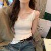 Camisola de Encaje Estilo Francés para Mujer Primavera/Verano 2026 Ins Dulce y Picante Ropa Exterior Anti-Exposición Camiseta sin Mangas
