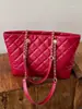 Bolsa Tote Grande Shuai Mi Jia com Padrão de Diamante Feminina 2026 Outono Nova Tendência Bolsa de Ombro Bolsa de Mão