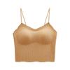 Hermoso Sujetador de Espalda, Camisola de Longitud Media, Capa Interior, Capa Exterior, Ropa Interior Todo en Uno con Almohadillas para el Pecho para Mujeres, Sin Costuras Todo en Uno