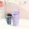 Linda Bolsa Isotérmica para Té de Leche, Bolsa Refrigeradora Portátil con Forma de Corazón Femenino, Bolsa Tote Conveniente para Bebidas Frías de Verano