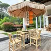 Mesa e cadeira mesa e cadeira ao ar livre preparo de chá pátio de bambu casa de hóspedes tecelagem de bambu diversão na fazenda alumínio imitação de bambu liga de alumínio mesa e cadeira ao ar livre