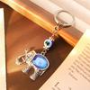 Llavero de Elefante con Incrustaciones de Diamantes Estilo Étnico Retro Transfronterizo Colgante Ojo Turquesa Ojo del Diablo Accesorios para Bolsos