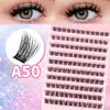 Pestañas de Racimo DIY Pestañas Individuales, Racimos de Pestañas de Volumen Natural Espeso, Fácil Autoaplicación Pestañas Segmentadas de Larga Duración para Maquillaje Diario Maquillaje de Escenario Suministros de Pestañas para Principiantes