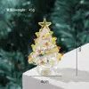 Árbol de Navidad de Vidrio Soplado Hecho a Mano con Escena de Nieve Sólida Zibo 6.5cm Artesanía de Vidrio Giratorio Regalo de Navidad