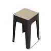 Taburete Cuadrado de Mimbre de Imitación Medieval Apilable Moderno Sencillo para Sala de Estar Taburete de Repuesto para Comedor Taburete de Plástico para Uso Doméstico Fuerte y Duradero