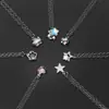 Joias Transfronteiriças Europeias e Americanas Colar Estrela Doce e Cool Diamante Colorido Corrente de Prata Acessórios com Design Retrô Atacado
