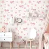 Br7037C Flor de Lazo Rosa Adhesivo Decorativo de Pared Estilo Juvenil Dormitorio Romántico Dulce Pegatina Decorativa de Pared