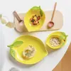 Tazón Creativo de Limón de Dibujos Animados Vajilla de Cerámica Lindo para Niños Tazón de Fruta para el Hogar Plato Plato para Bocadillos Personalizado
