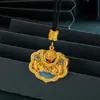 Pingente Peixe Lótus da Fortuna Artesanato Vazado Pintura Dourada Rígida 3D Pingente Cadeado da Paz Peixe Ano Após Ano Lótus Mulheres