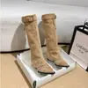 Botas de tacón de cuña con punta de talla grande, estampado de leopardo, corte bootcut, 2026, nuevas botas vaqueras occidentales vintage, cinturón con hebilla adelgazante, botas de montar