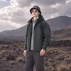 Jaqueta com capuz destacável de outono para casal, marca outdoor, casaco de montanhismo impermeável e à prova de vento, vestuário externo masculino