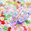 Novas Unhas Usáveis em Formato de Flor na Cor Creme, Arte de Unhas Flor de Cinco Pétalas Mini Monocromática Feita à Mão, Acessórios de Cabelo, Enfeites de Resina