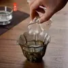 Tazón de Vidrio Baicai de Gama Alta con Cubierta, Tazón para Té Verde, Taza de Té para el Hogar, Tetera Portátil para Juego de Té Kung Fu, Individual