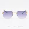 D033 Transfronterizos Europeos y Americanos ins Celebridad de Internet Retro Color Metal Película Gafas de Sol Moda Femenina Personalidad Sin Montura Gafas de Sol Hombres